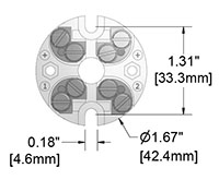 DIN Form B Style 4-Pole Ceramic Terminal Block