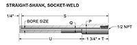 Straight-Shank, Socket-Weld