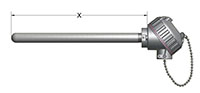 Resistance Temperature Detector (RTD) Pipe Thermowells with Spring-Loaded or Loose Elements