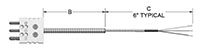 Flexible Resistance Temperature Detector (RTD) Electric Wire Extensions