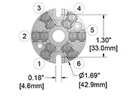 DIN Form B Style 6-Pole Ceramic Terminal Block