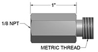 Metric to 1/8 Inch (in) National Pipe Thread (NPT) Adapter Fittings