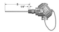 Spring-Loaded MgO Thermocouple/Thermowell Assemblies with General-Purpose Connection Heads - 2
