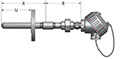 MgO Thermocouple Pipe Thermowells with Self-Contained, Spring-Loaded Elements, and Optional Transmitters - 2